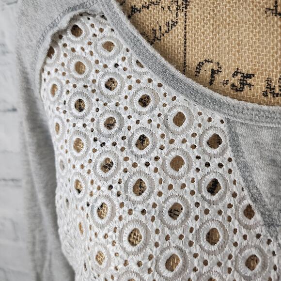 HL Key carl sweatshirt Sz L gray long sleeve scoop neck Sweater A14 - Picture 2 of 4